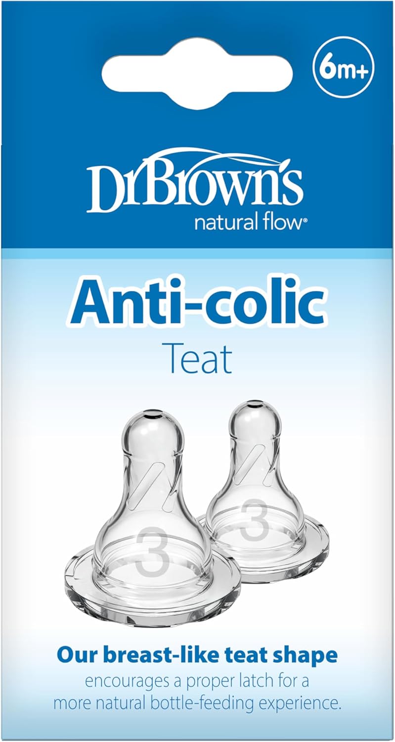 Dr Brown's Natural Flow Options+ narrow Level 3 anti-colic teats 2 pack