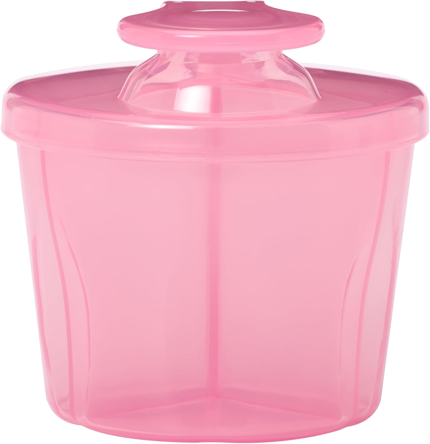 Dr. Brown's pink milk powder dispenser with rotating lid and scoop