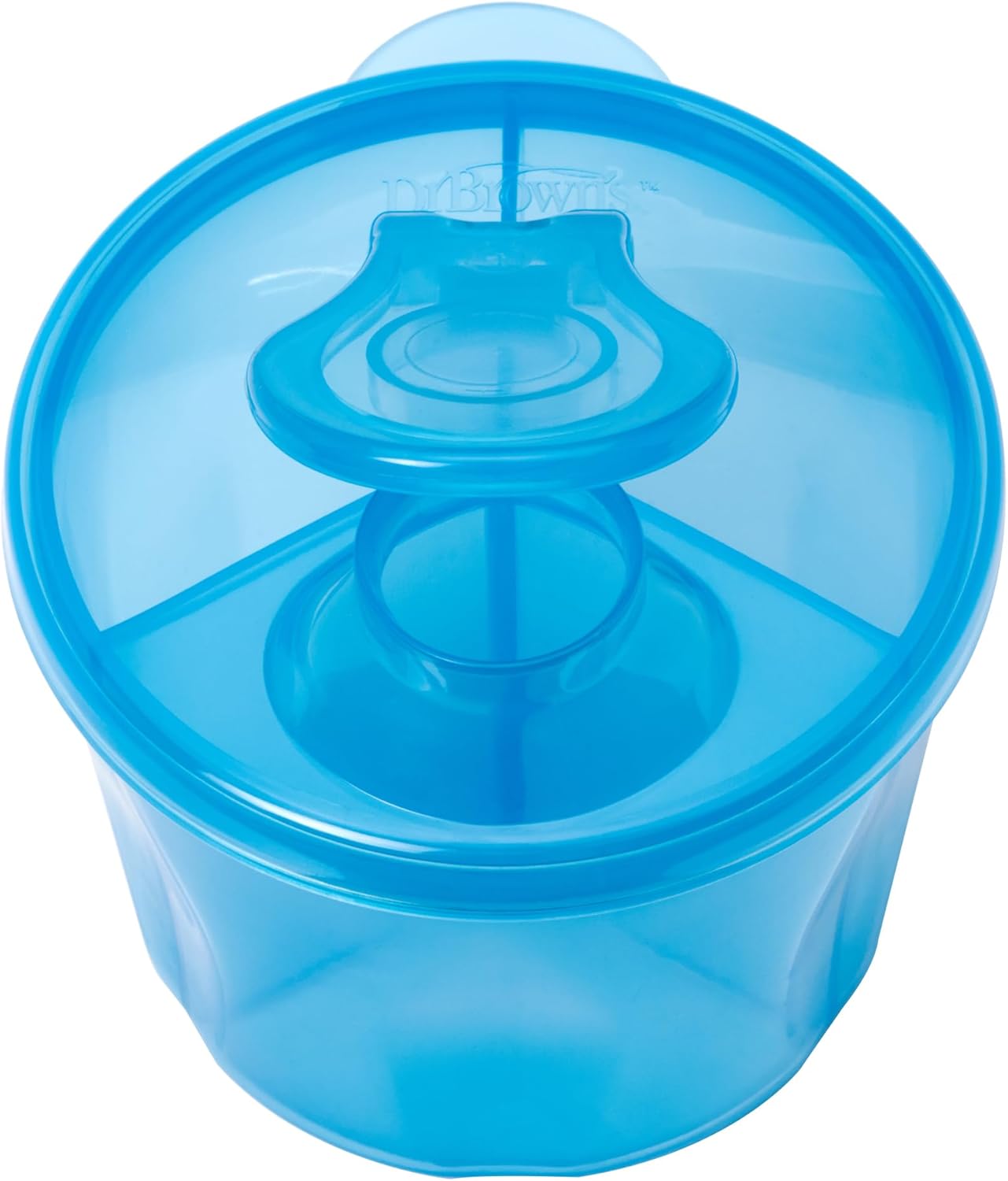 Dr. Brown's Options blue milk powder dispenser with lid and compartments