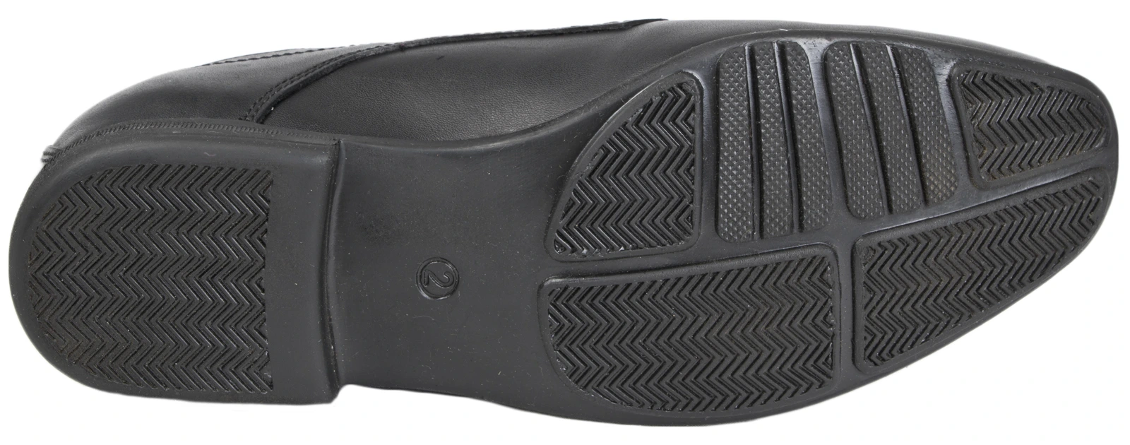 BMS black school shoes for boys with three-strap fastening design