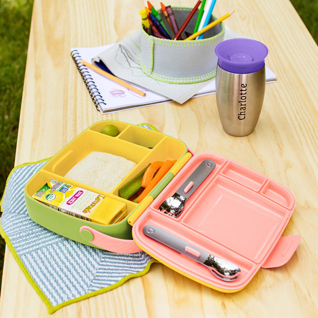 Munchkin Lunch Bento Box with Stainless Steel Utensils - Yellow — photo 5