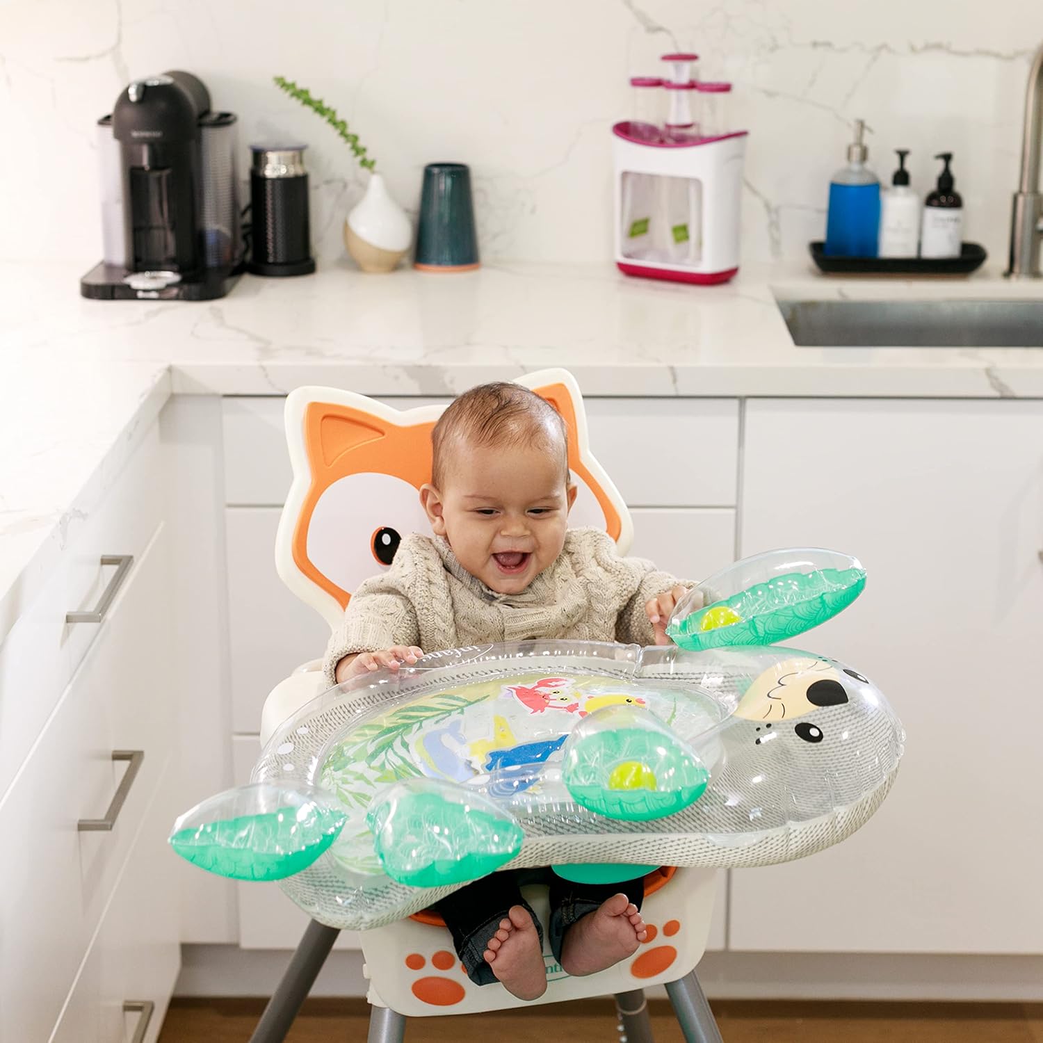 Infantino Giant Water Mat Otter with sensory fill and crinkle details for babies