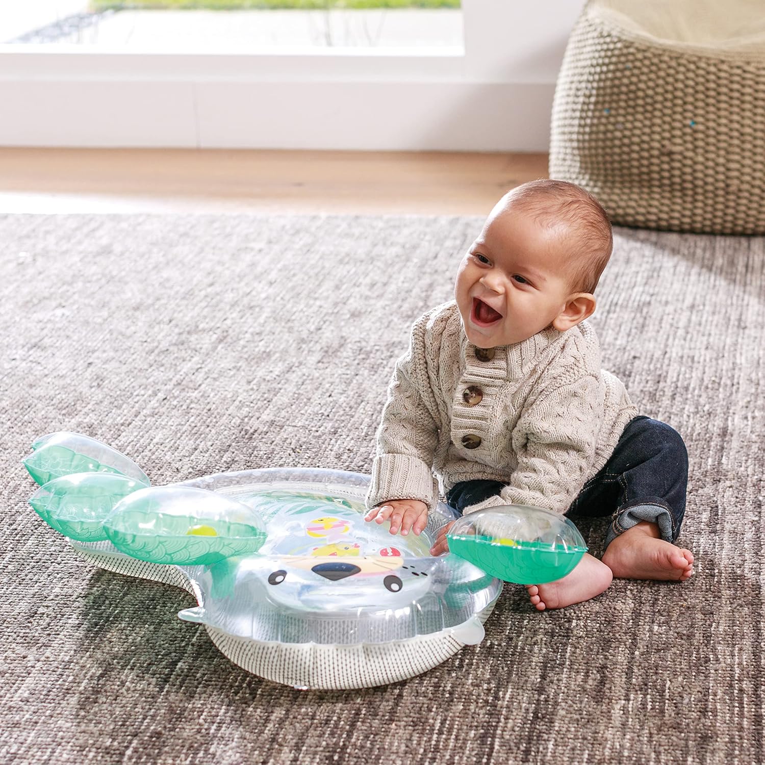 Infantino Giant Water Mat Otter inflatable play mat with green fins