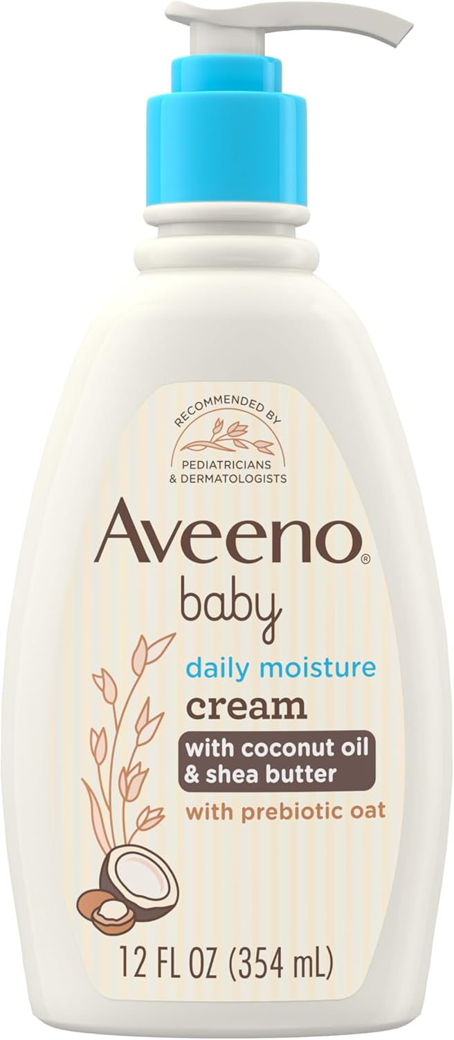 Aveeno Baby Daily Moisturising Cream with prebiotic oat and shea butter 12oz pump bottle