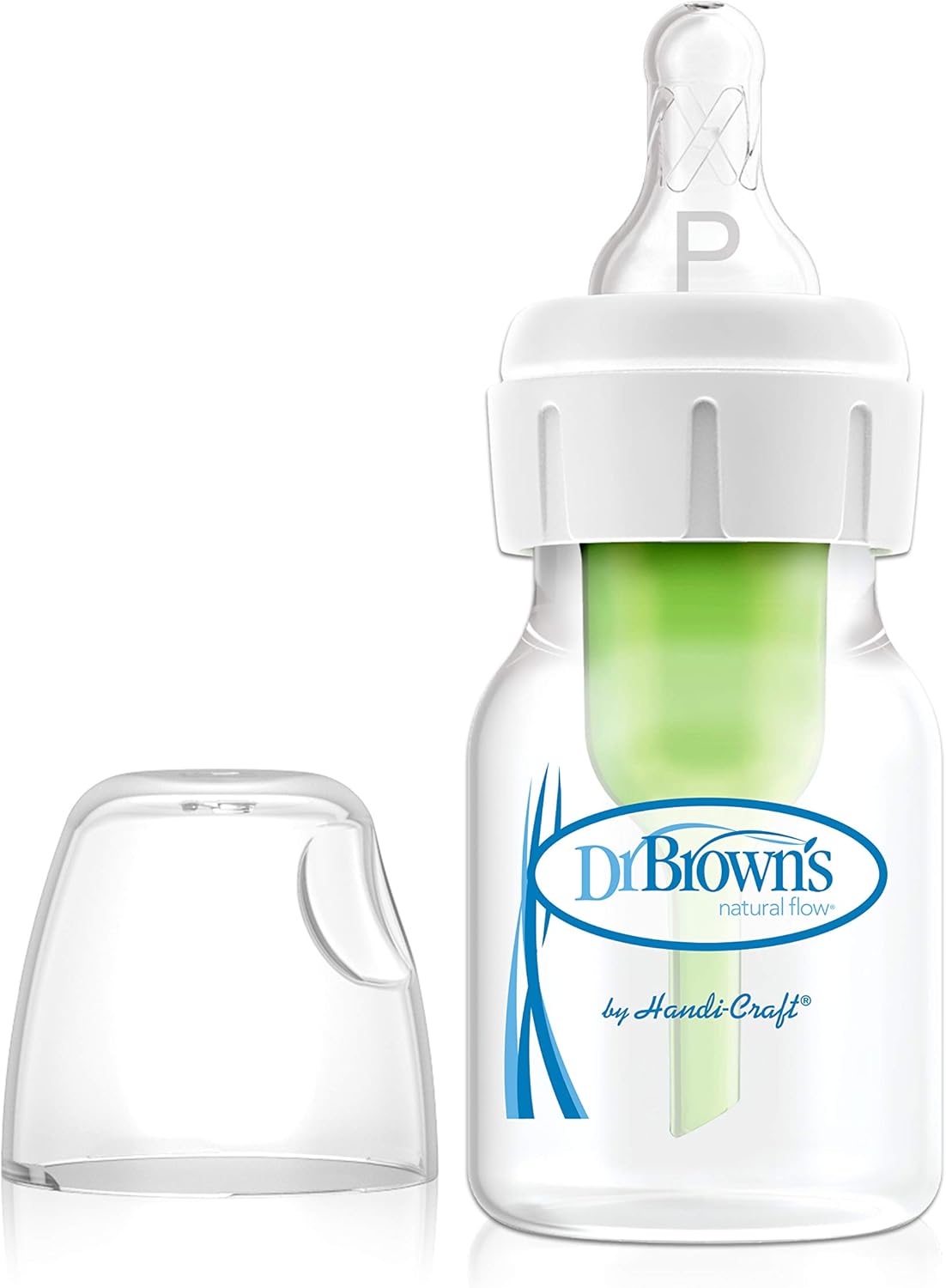 Dr. Brown's Natural Flow anti-colic narrow baby bottle 60ml with white collar and cap