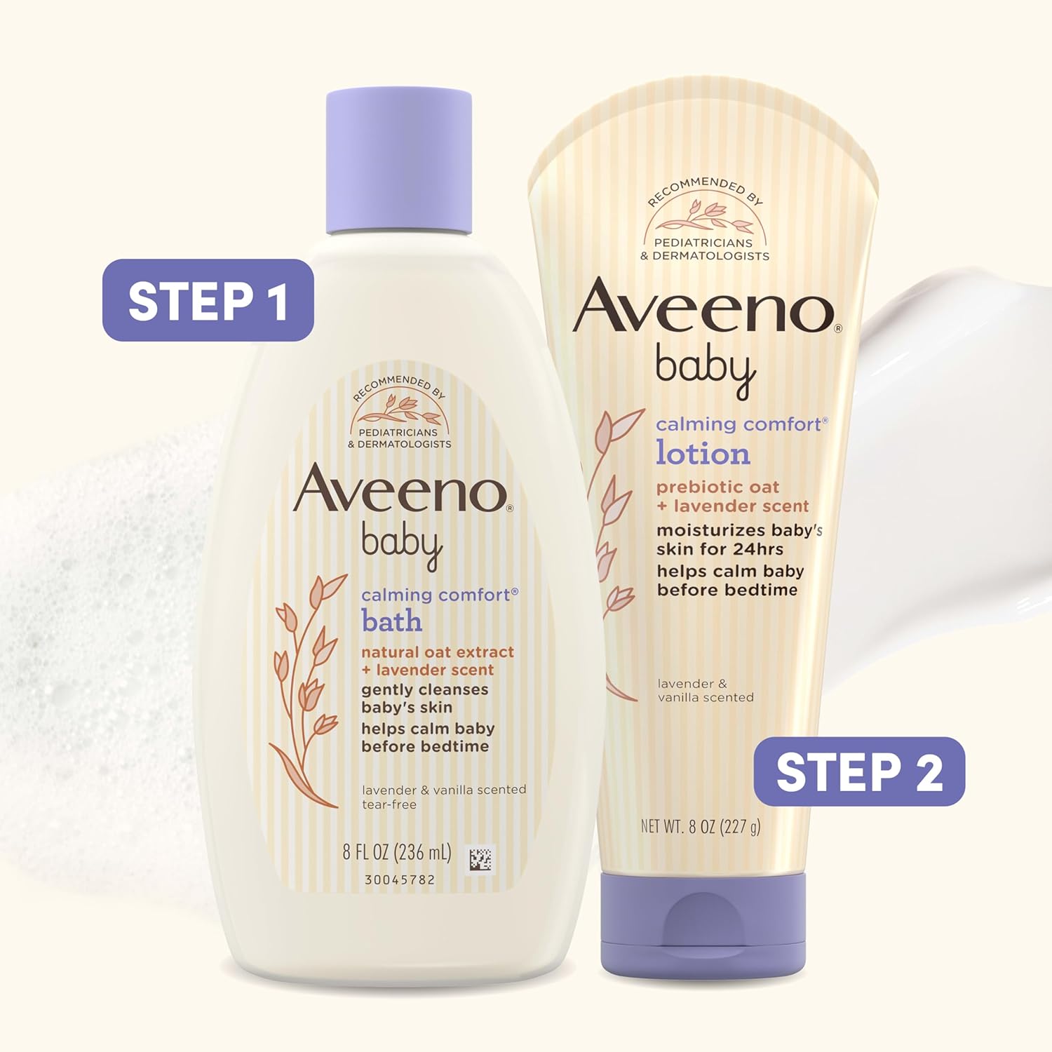 Aveeno Baby Calming Comfort Bath lavender vanilla scented 236ml bottle