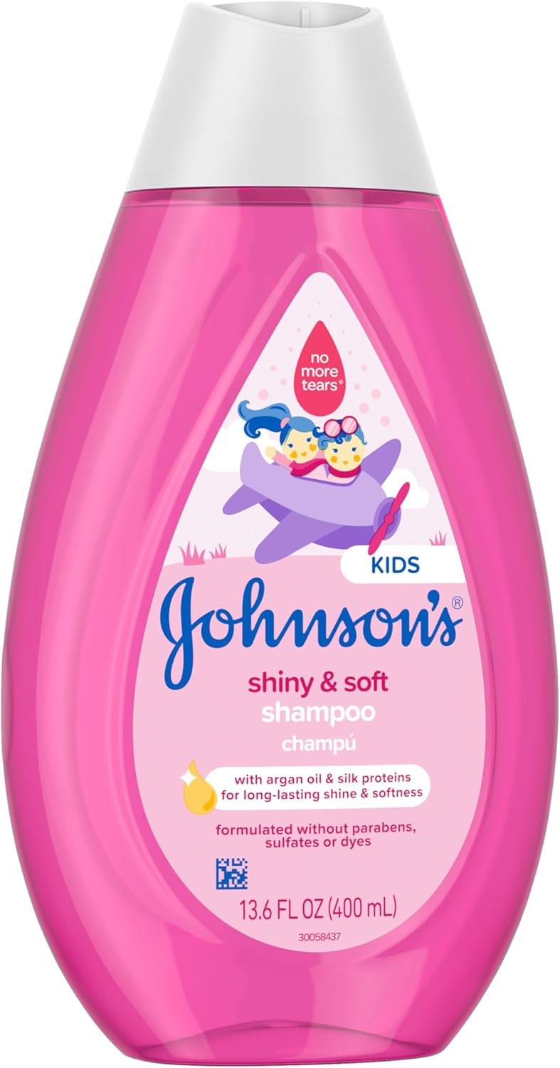 Johnsons Kids Shiny and Soft Shampoo 13.6oz pink bottle with white cap
