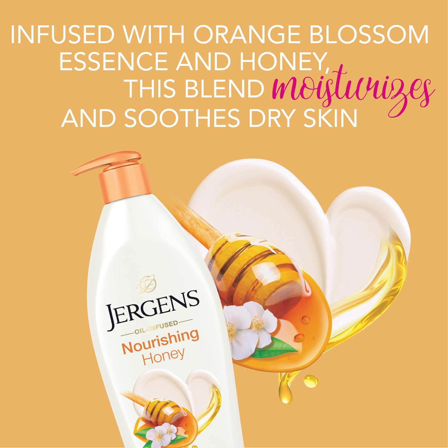 Jergens Nourishing Honey 16.8oz dry skin moisturiser with orange blossom essence