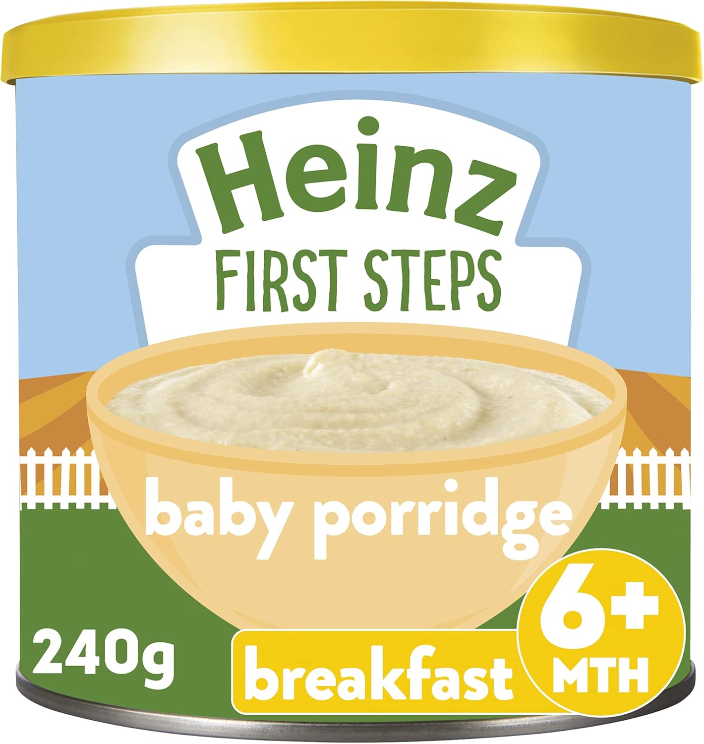 Heinz First Steps baby breakfast porridge 240g tin for six months plus