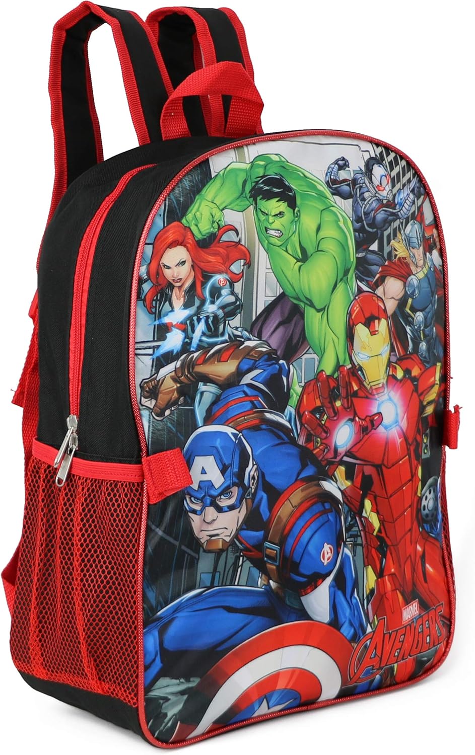 Marvel Avengers Team Action backpack with red and black straps