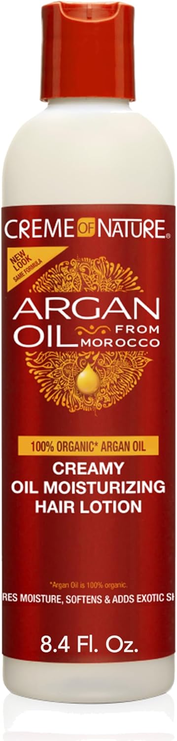 Creme of Nature Argan Oil Moisturising Hair Lotion 250ml bottle with red cap
