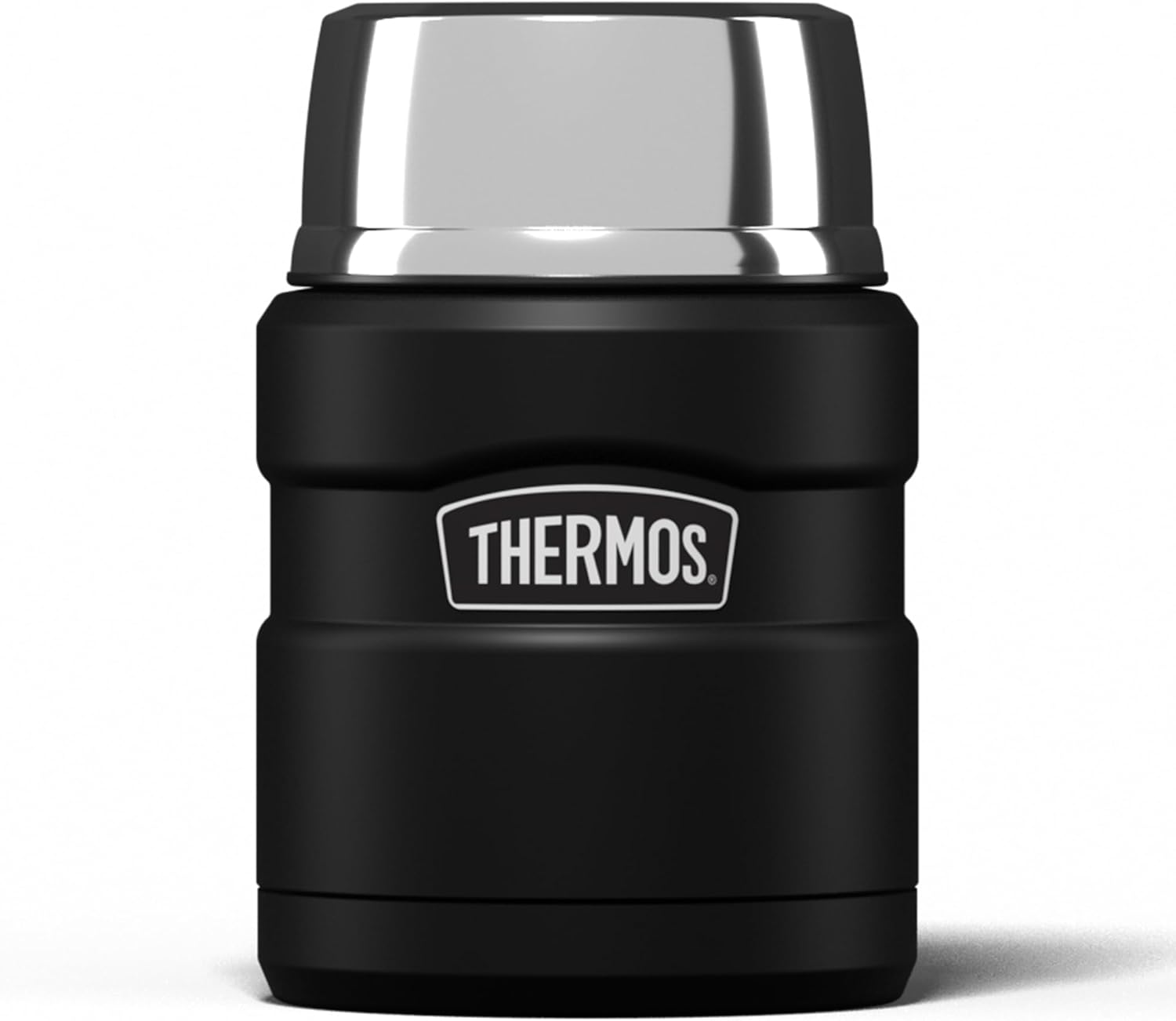 Thermos Stainless King matte black food flask 470ml with lid