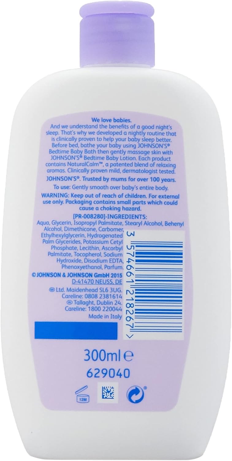 Johnson's Baby Bedtime Lotion 300 ml bottle with purple cap