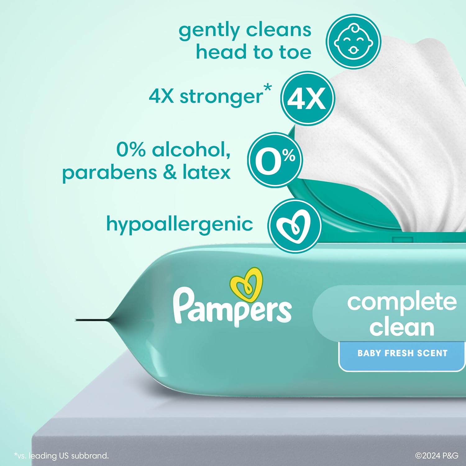 Pampers Fresh Clean Baby Wipes 52 count pack white wipes