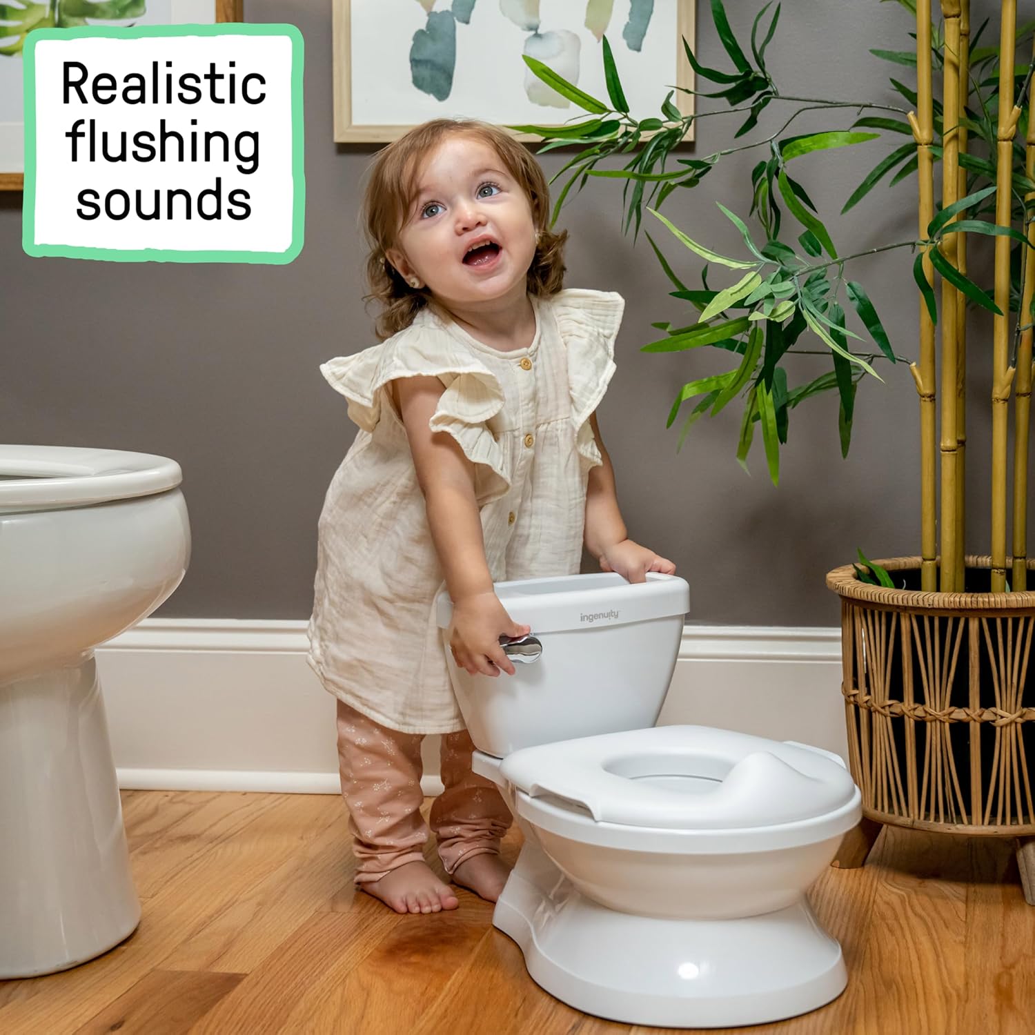 Summer Infant My Size Potty white child-sized training toilet with flushing sounds