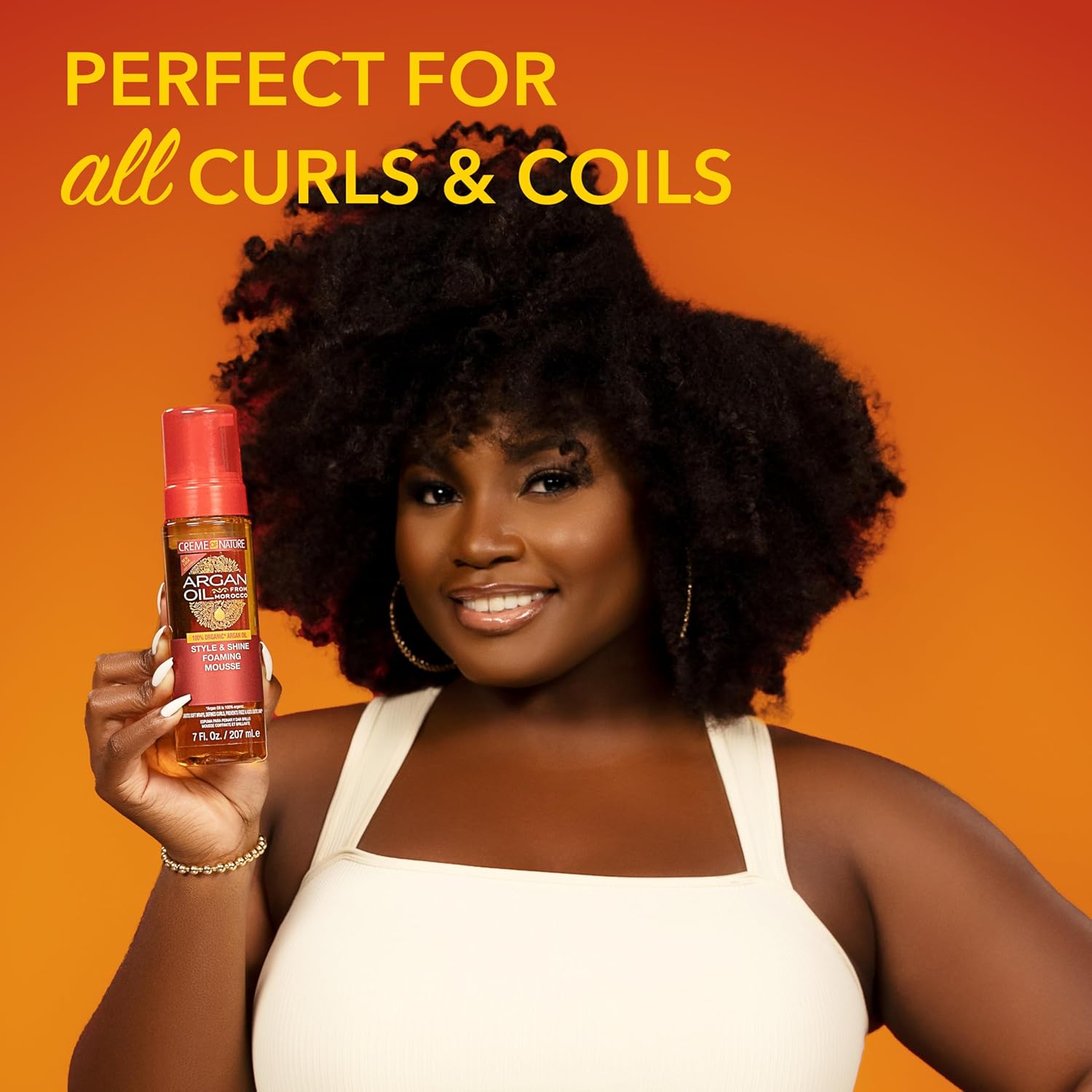 Creme of Nature Argan Oil Style & Shine Foaming Mousse 207 ml red bottle
