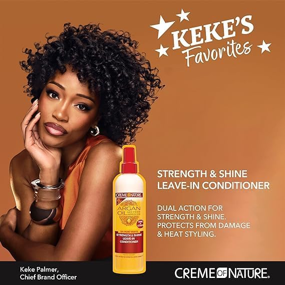 Creme of Nature Argan Oil Strength & Shine Leave-In Conditioner spray bottle