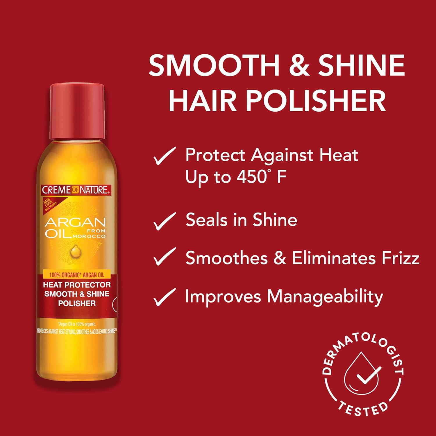 Creme of Nature Argan Oil Morocco heat protector smooth and shine polisher 118ml bottle