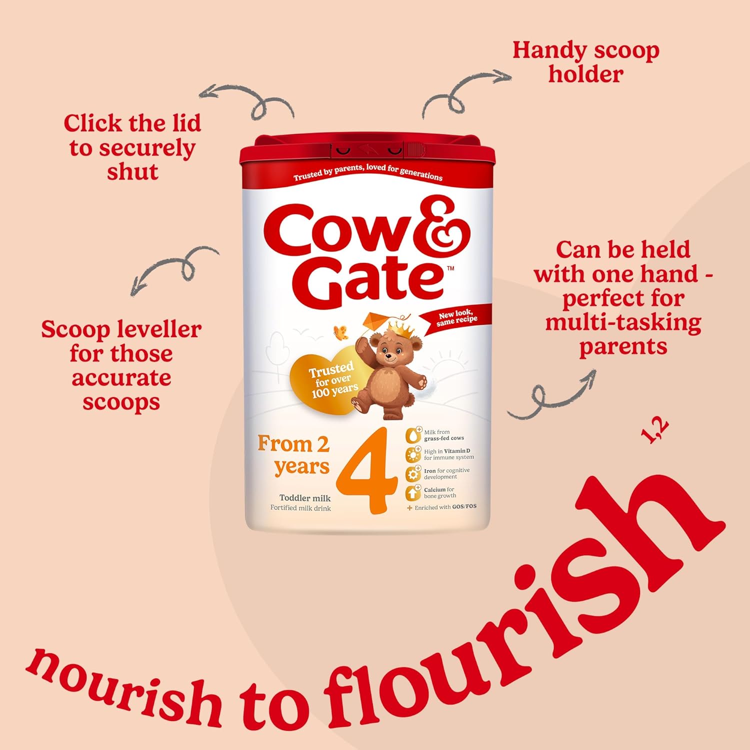 Cow & Gate 4 Growing Up Milk Powder 800g red and white tin