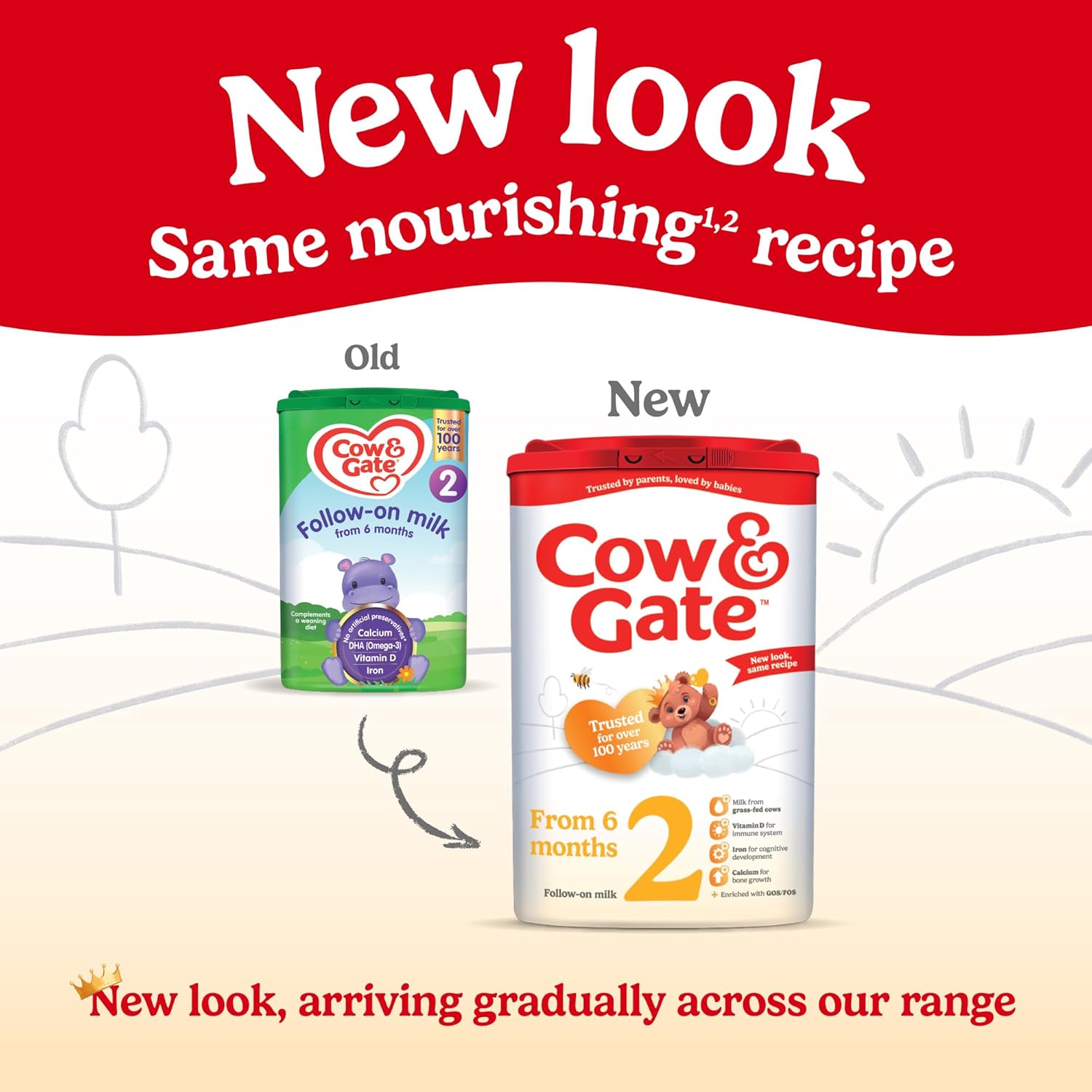 Cow & Gate 2 Follow-on baby milk powder formula, 800g, red tin