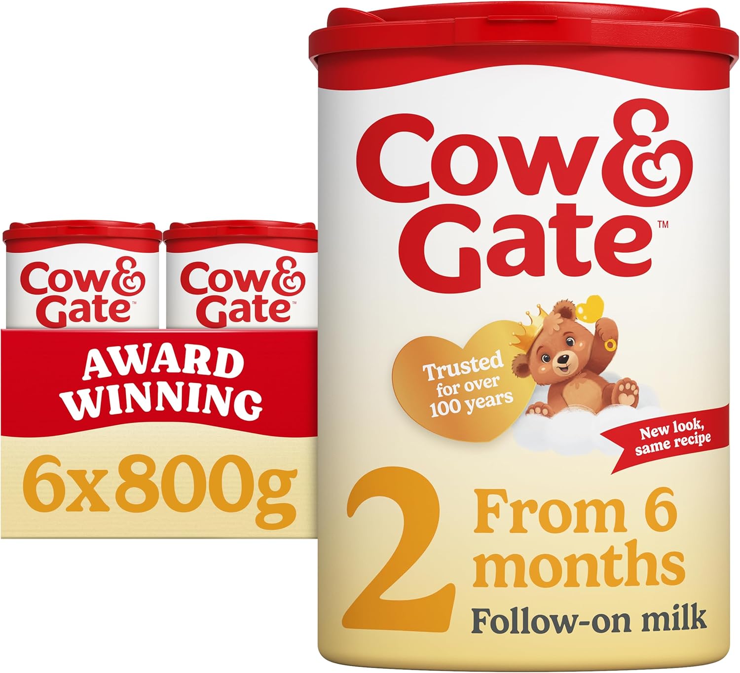 Cow & Gate 2 Follow-on Baby Milk Powder, 800g, 6 months plus