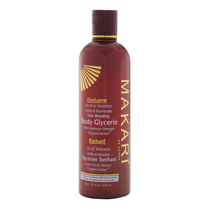 Makari Exclusive Tone Boosting Body Glycerin 500ml burgundy bottle