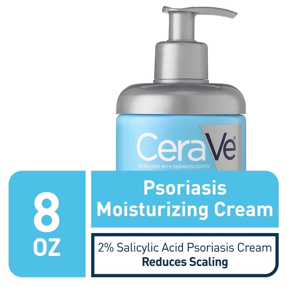 CeraVe Psoriasis Moisturizing Cream with Salicylic Acid 8 oz pump bottle blue