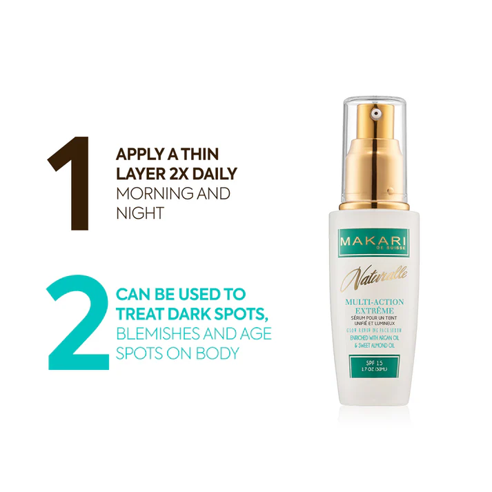 Makari Naturalle Multi-Action Extreme Glow Revitalizing Face Serum SPF 15 pump bottle