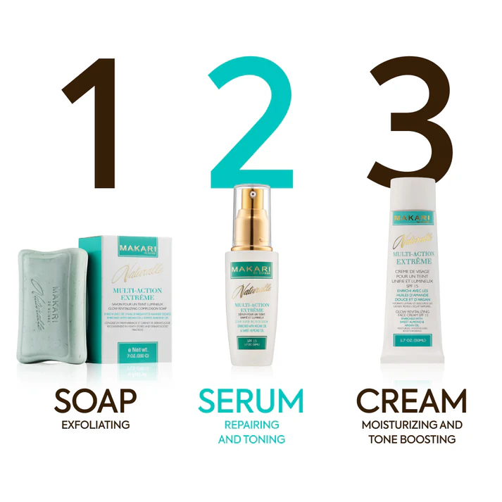 Makari Naturalle Multi-Action Extreme Glow Revitalizing Face Serum SPF 15 with gold pump