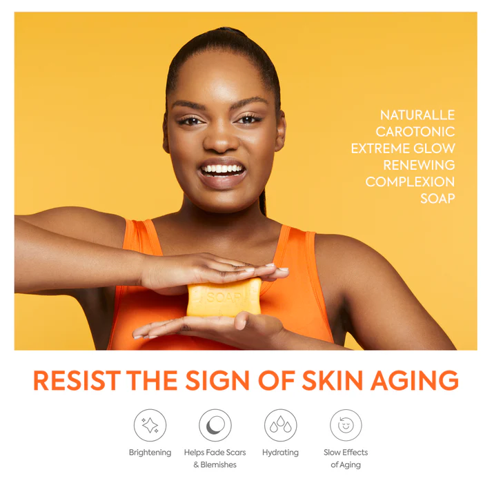 Makari Naturalle Carotonic Extreme Glow Renewing Complexion Soap 200g yellow bar