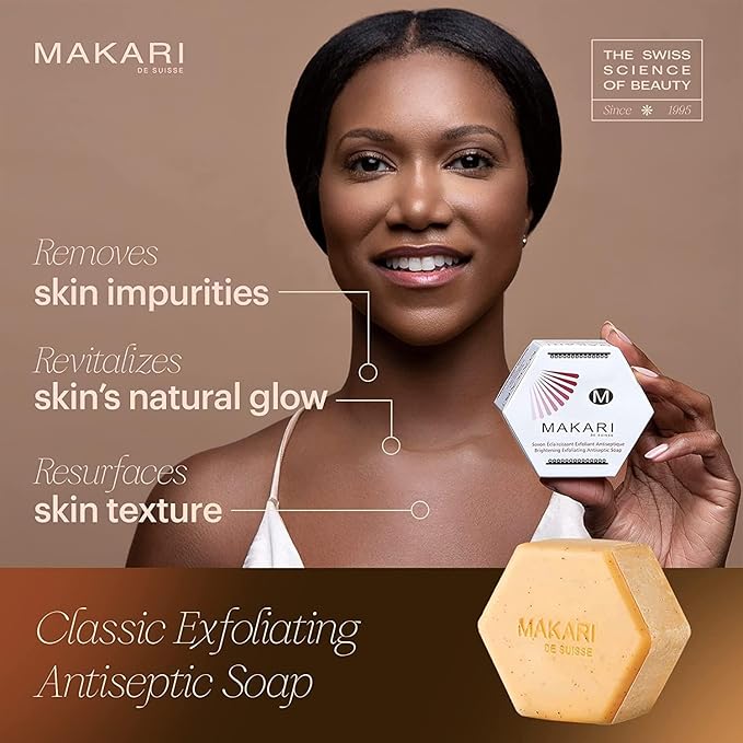 Makari Classic Brightening Exfoliating Antiseptic Soap bar, hexagonal shape
