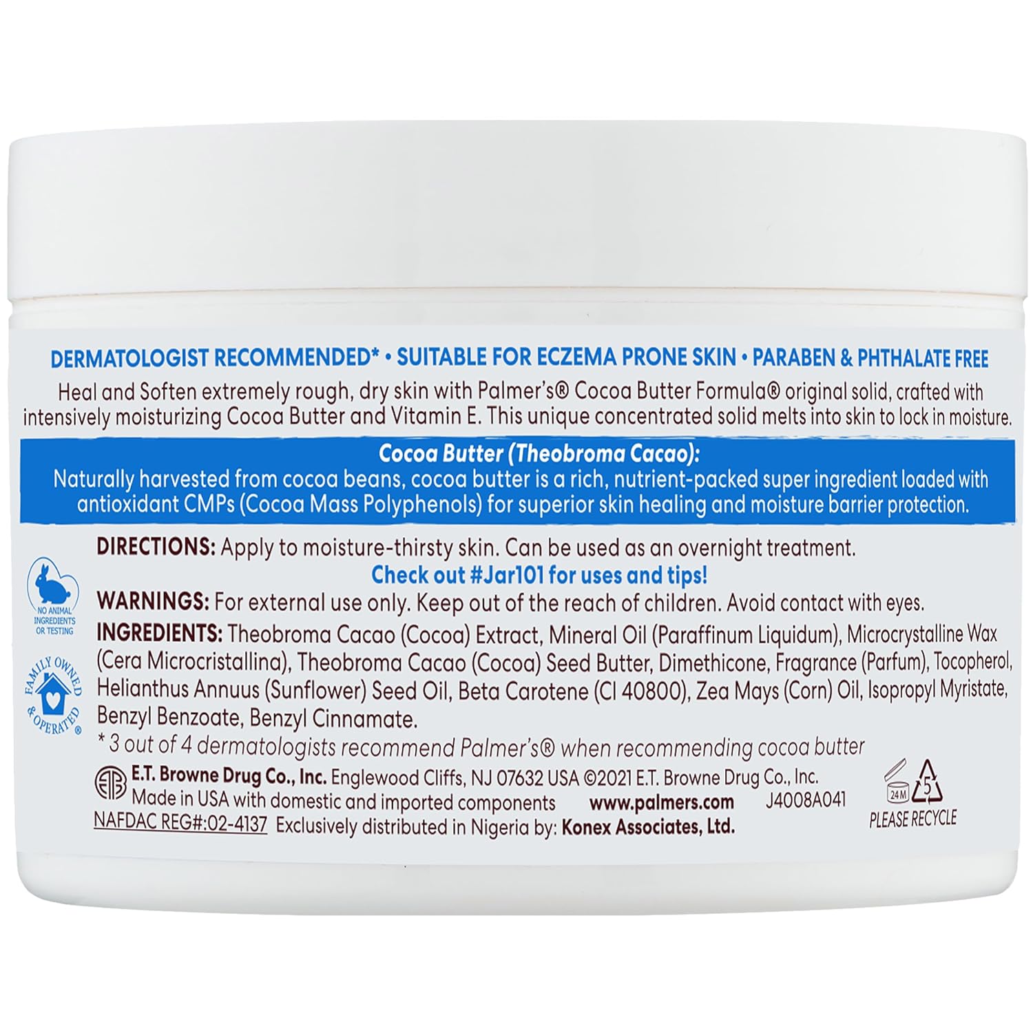 Palmer's Cocoa Butter Formula Daily Skin Therapy solid balm 200ml jar