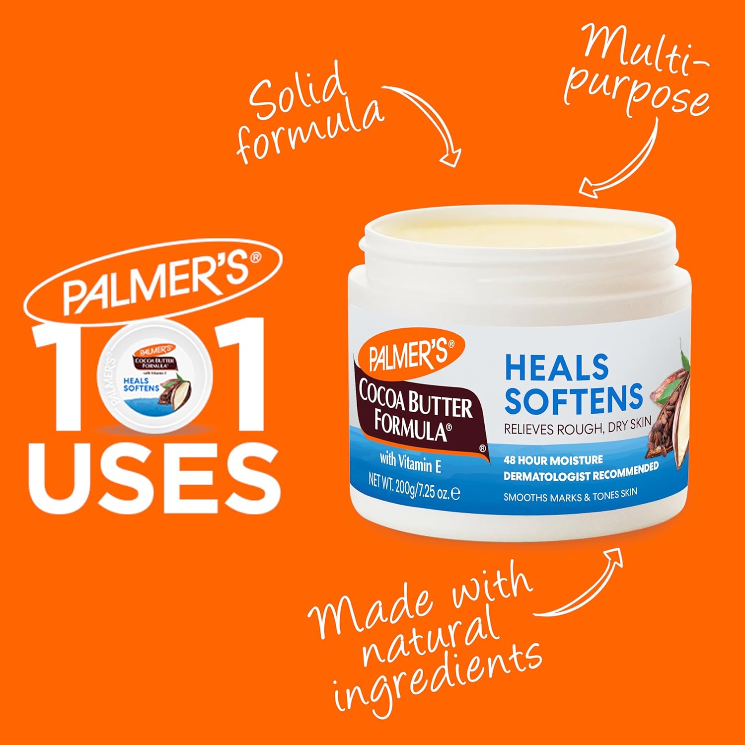 Palmer's Cocoa Butter Formula Daily Skin Therapy solid balm 200g jar