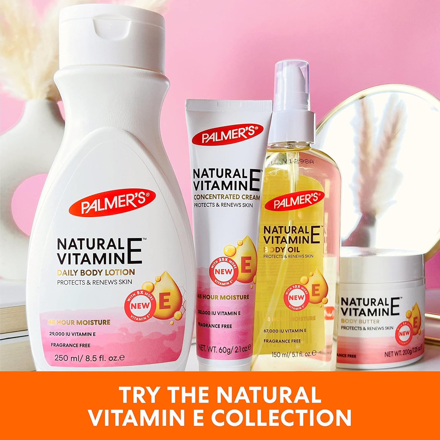 Palmer's Natural Vitamin E Daily Body Lotion 250ml white bottle pump
