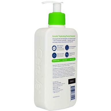 CeraVe Hydrating Facial Cleanser 355ml pump bottle with green cap