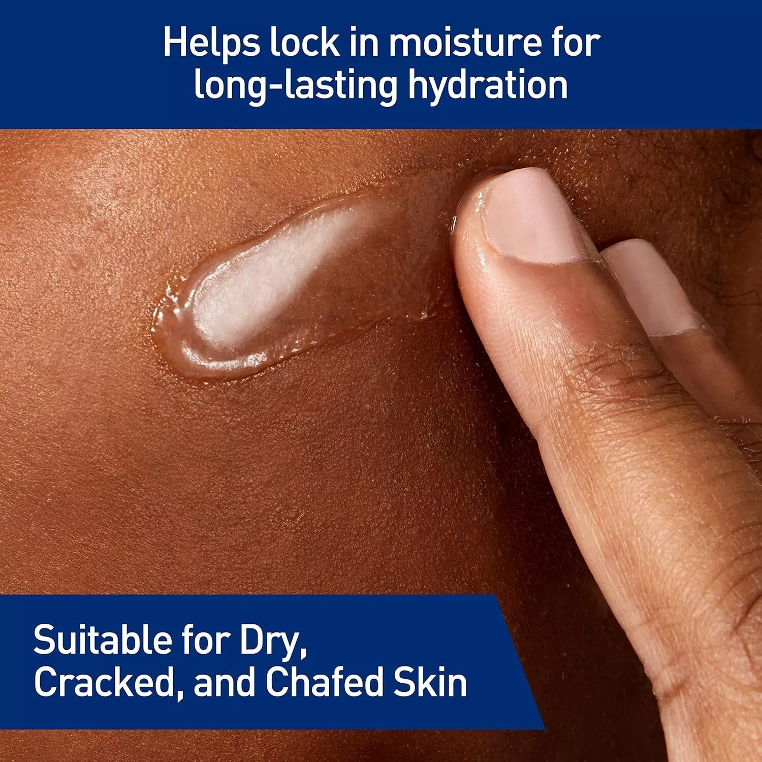 Moisturising skincare product swatch on skin showing hydrating formula application
