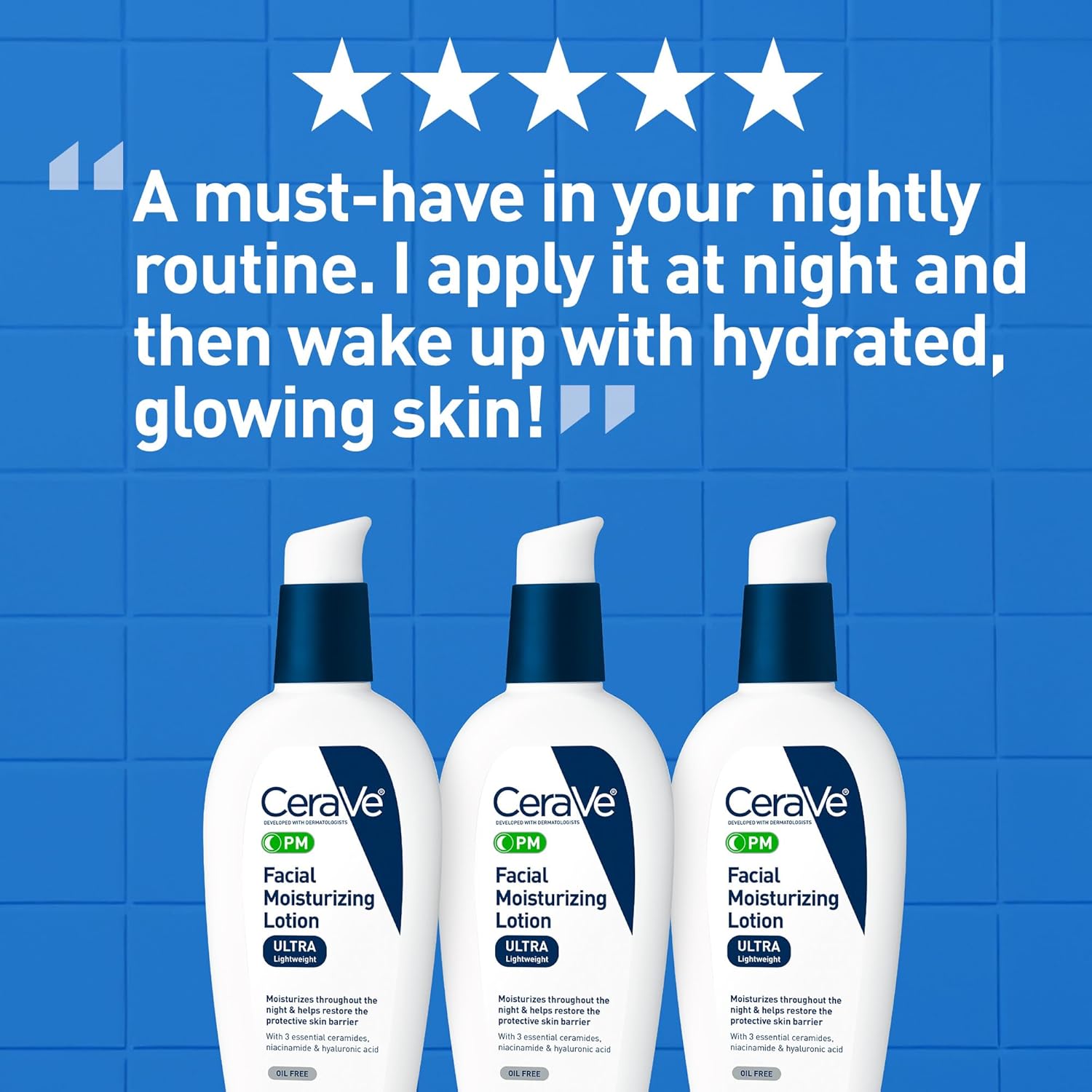 CeraVe PM ultra lightweight facial moisturising lotion 89ml night moisturiser