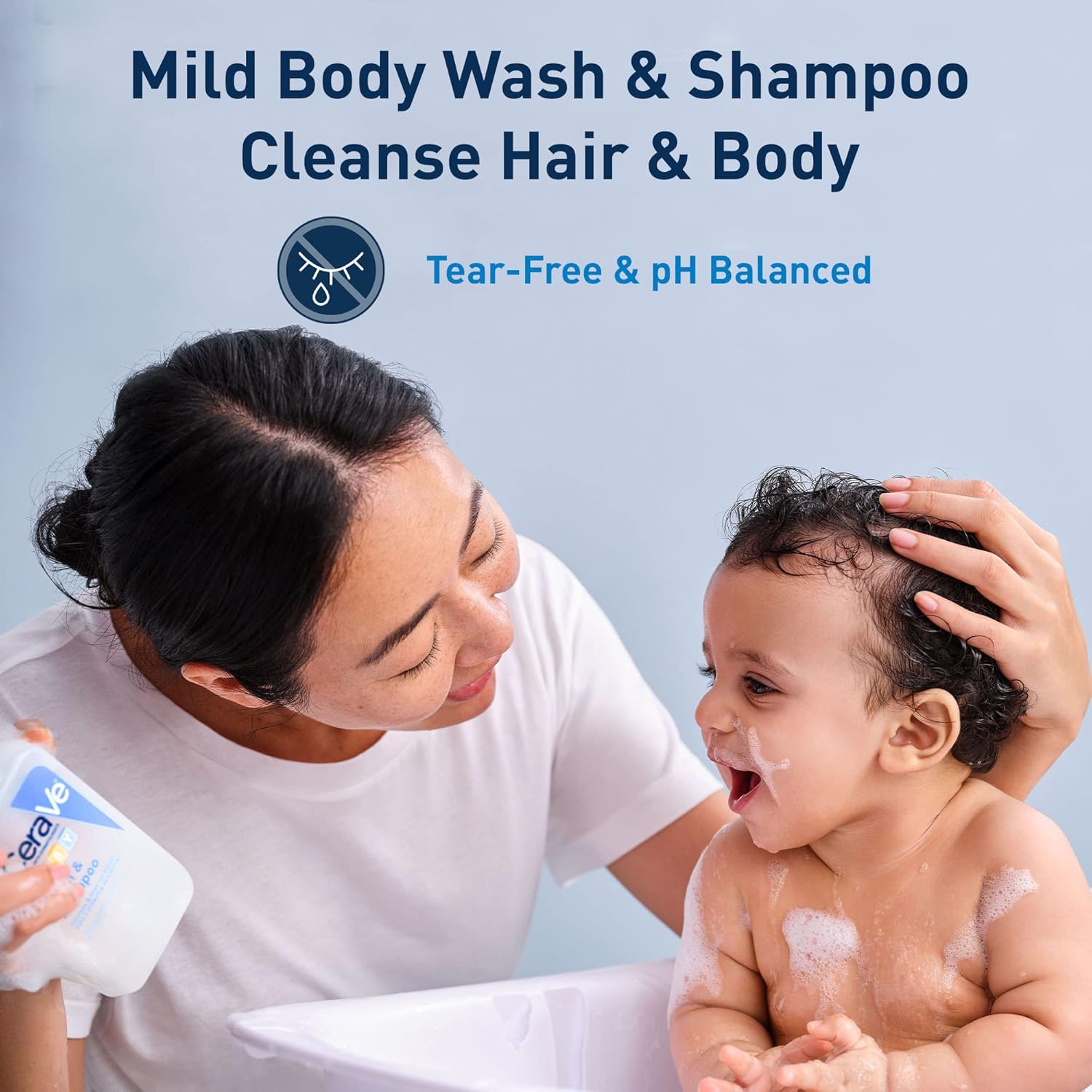 CeraVe Baby Wash and Shampoo 16oz pump bottle, tear-free and pH balanced