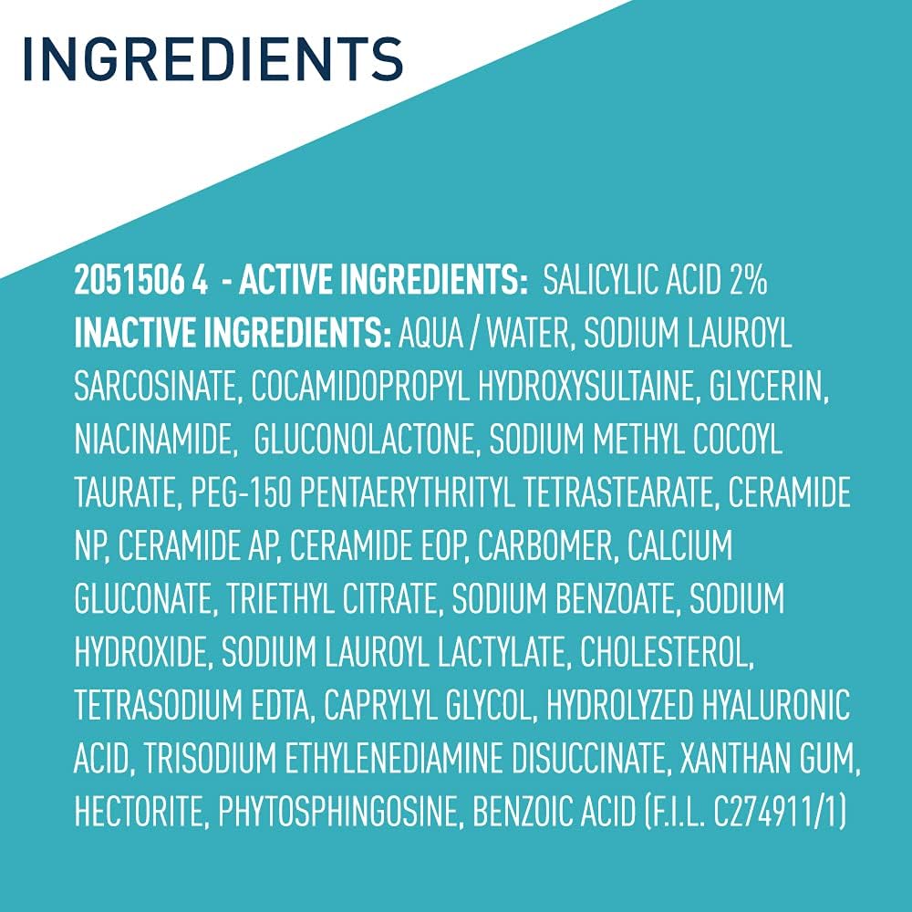 CeraVe Acne Control Cleanser 237ml bottle with ingredients list displayed