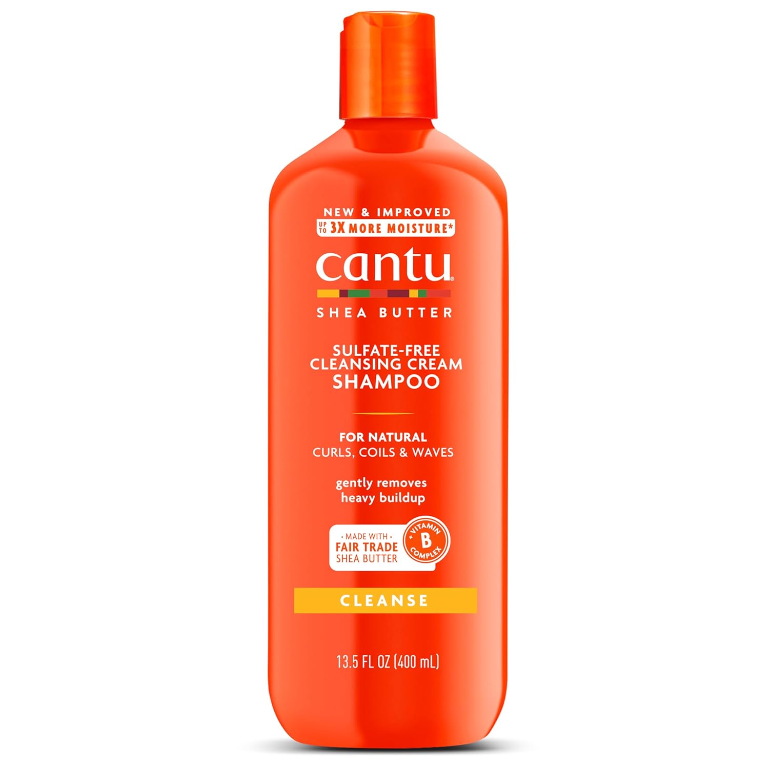 Cantu Shea Butter Sulfate-Free Cleansing Cream Shampoo 400ml orange bottle