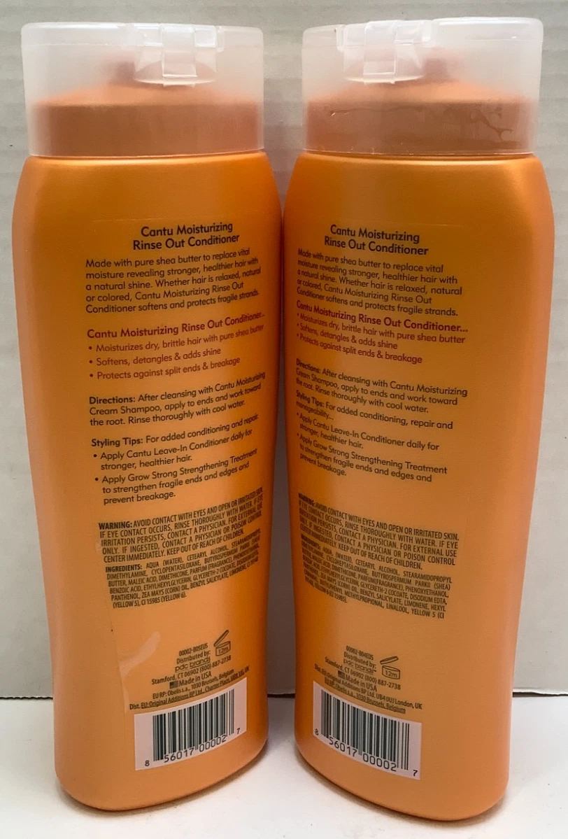 Cantu Shea Butter Moisturising Rinse Out Conditioner 400ml orange bottle pair