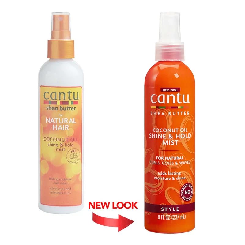 Cantu Shea Butter Coconut Oil Shine & Hold Mist 8 fl oz spray bottle