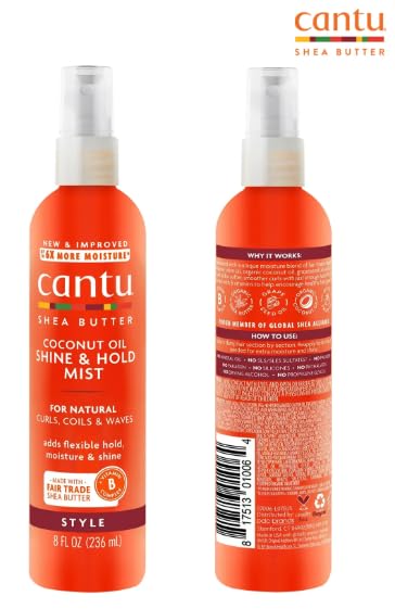 Cantu Shea Butter Coconut Oil Shine & Hold Mist spray 237ml for natural hair