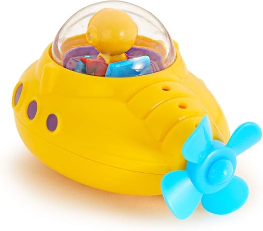 Munchkin yellow undersea explorer bath toy submarine with propeller for toddlers