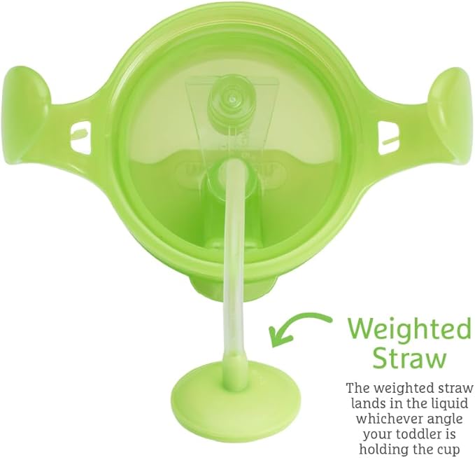 Munchkin Click Lock Tip & Sip green sippy cup with weighted straw 207ml
