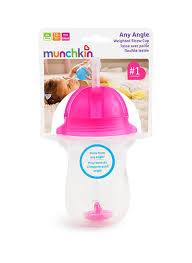 Munchkin Click Lock Tip and Sip 296ml pink sippy cup twelve months plus
