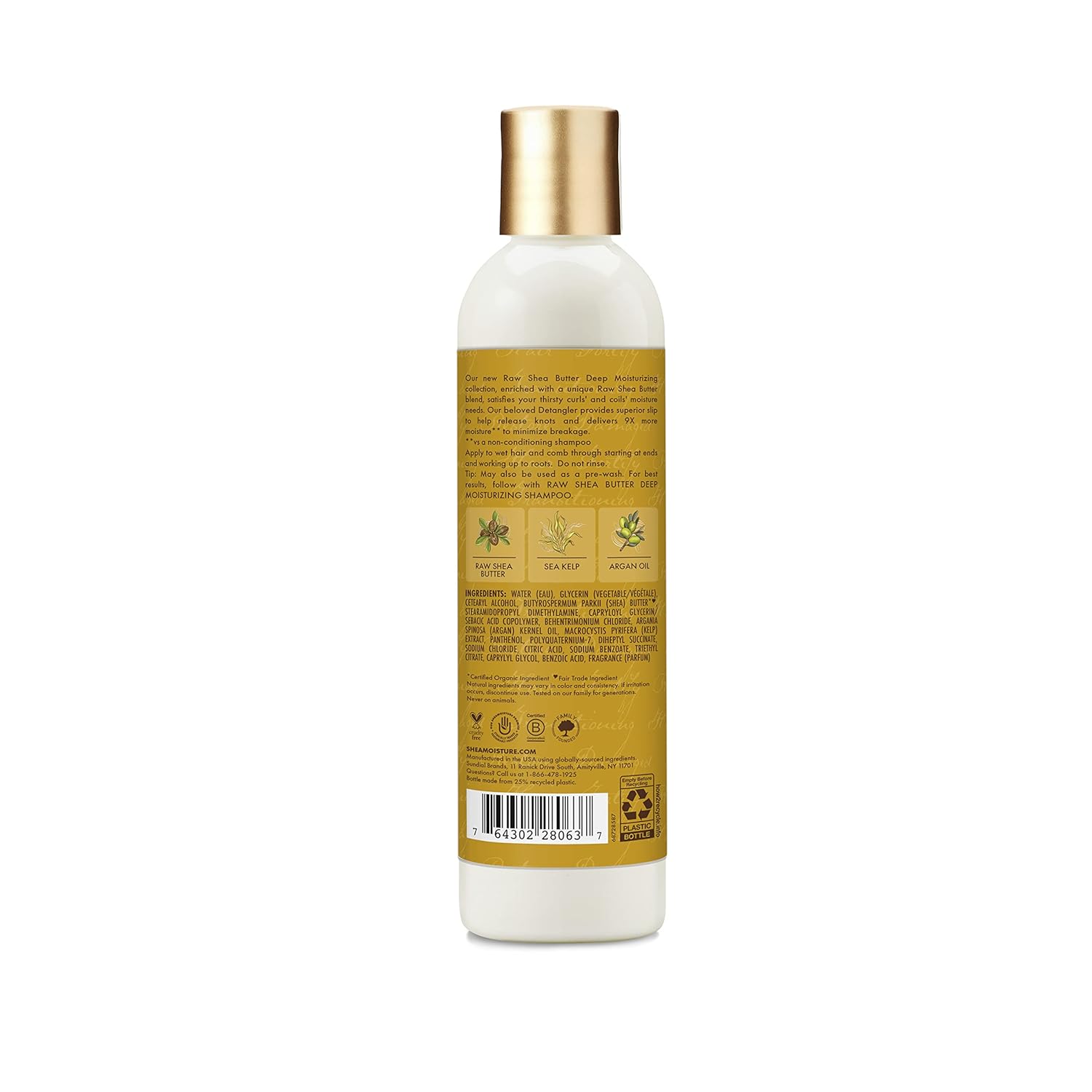 SheaMoisture Raw Shea Butter Deep Moisturising Detangler 236ml bottle with gold label