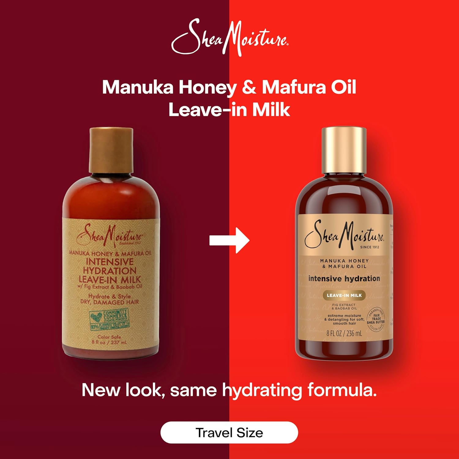SheaMoisture Manuka Honey & Mafura Oil intensive hydration leave-in milk, 8 fl oz bottle