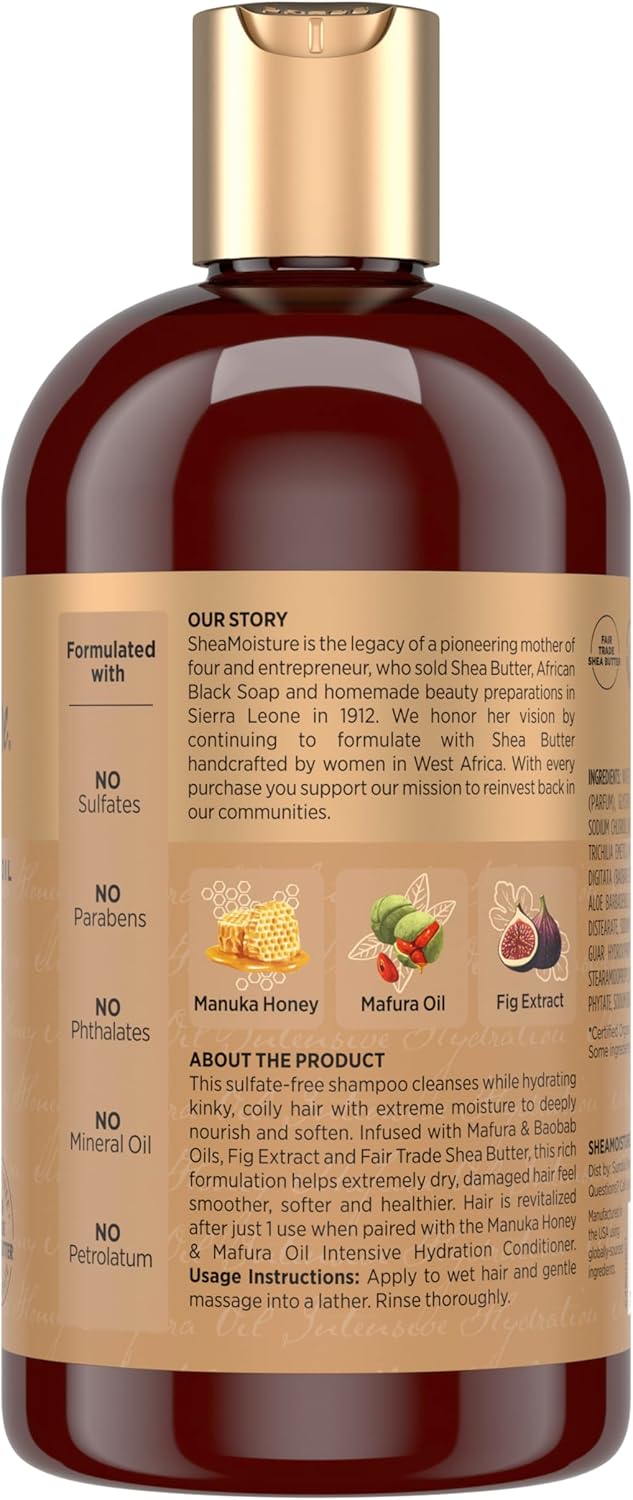 SheaMoisture Manuka Honey Mafura Oil Intensive Hydration Shampoo 384ml bottle
