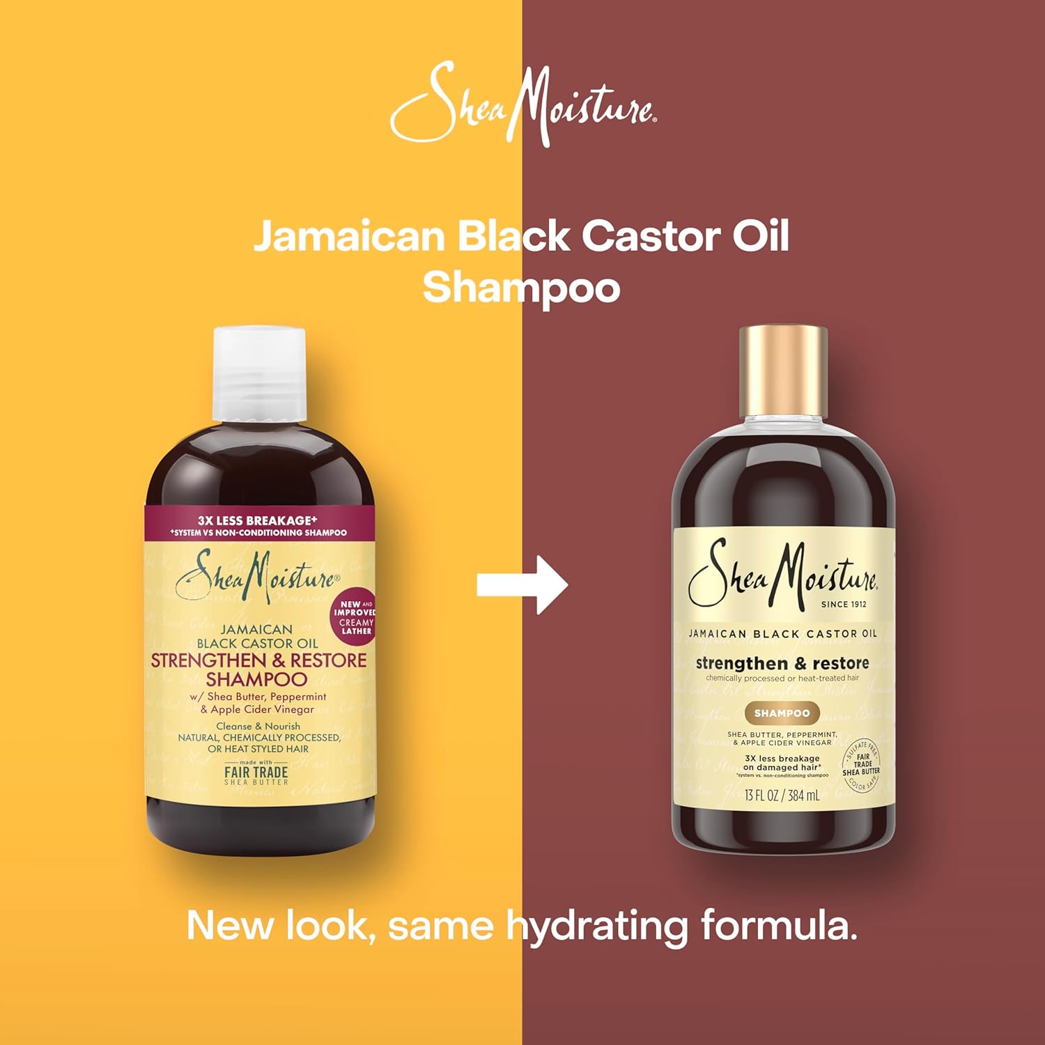 SheaMoisture Jamaican Black Castor Oil Strengthen and Restore Shampoo 384ml bottle